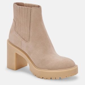 Dolce Vita Caster H2O booties in dune suede